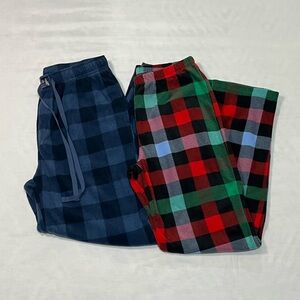 Set of 2 Fleece Pajama Pants: Lucky Brand Blue (L) & Wondershop (S)